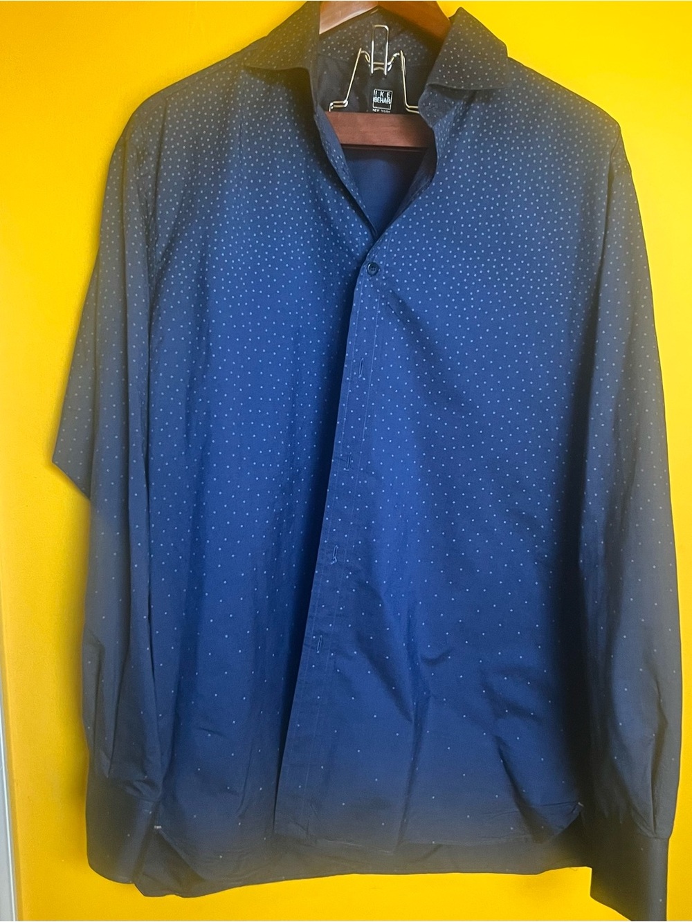 Ike Behar Navy Dot-Print Lightweight Shirt Jacket